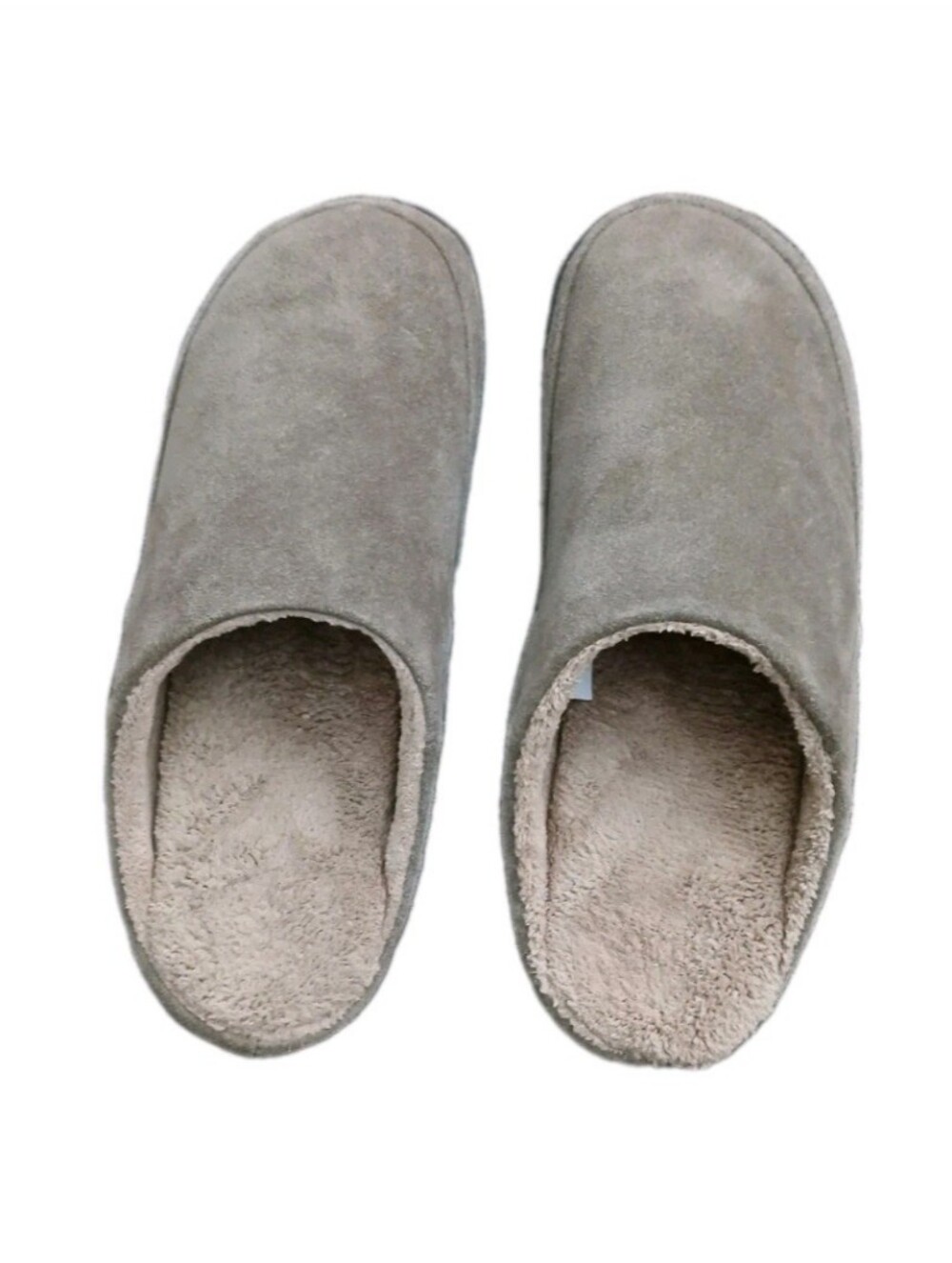 N.a.p Brookstone Unisex Plush Indoor Slippers - Taupe Size L